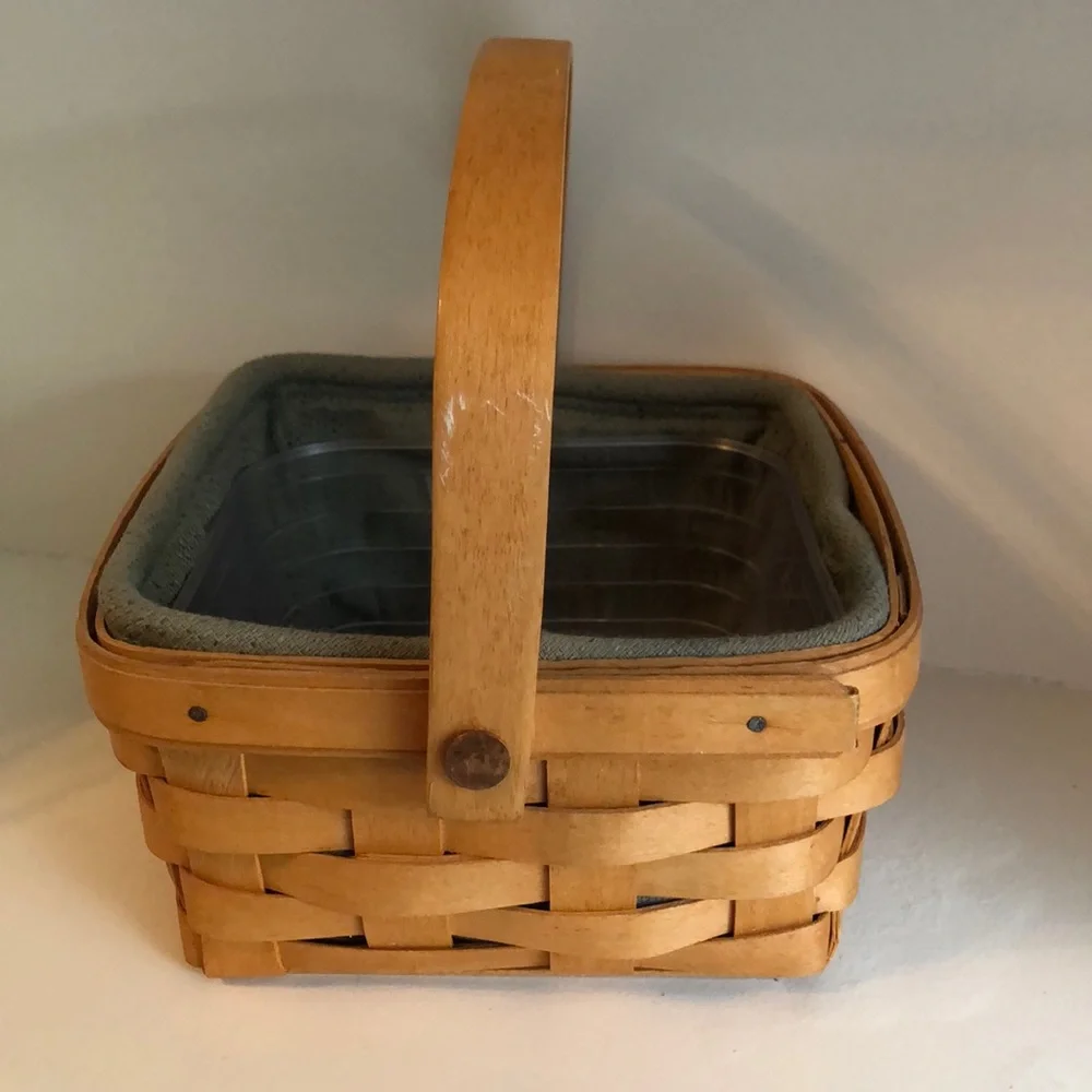 Retired Longaberger basket with 2 liners & hard protector